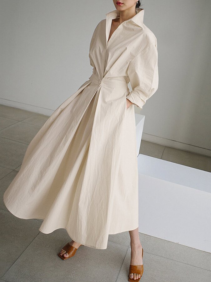 Priyanka - Elegante Abito Lungo Con Maniche Lunghe
