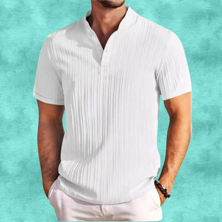 Tomasz - Camicia Casual In Lino a Righe Con Bottoni