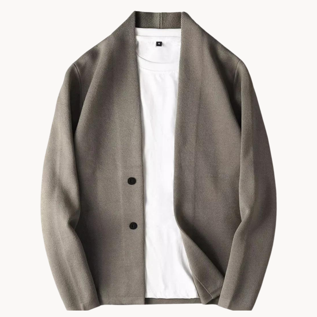 Aureliano - Cardigan Casual In Lana Lavorato a Maglia
