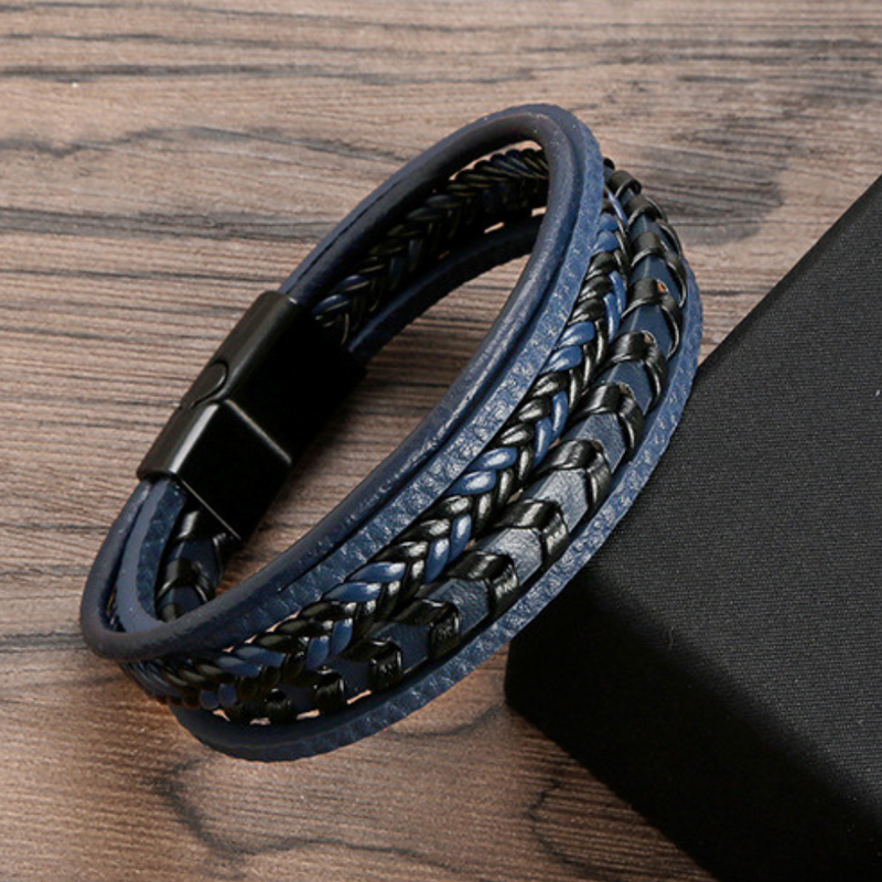 RuneCraft - Bracciale Vichingo Intrecciato in Pelle