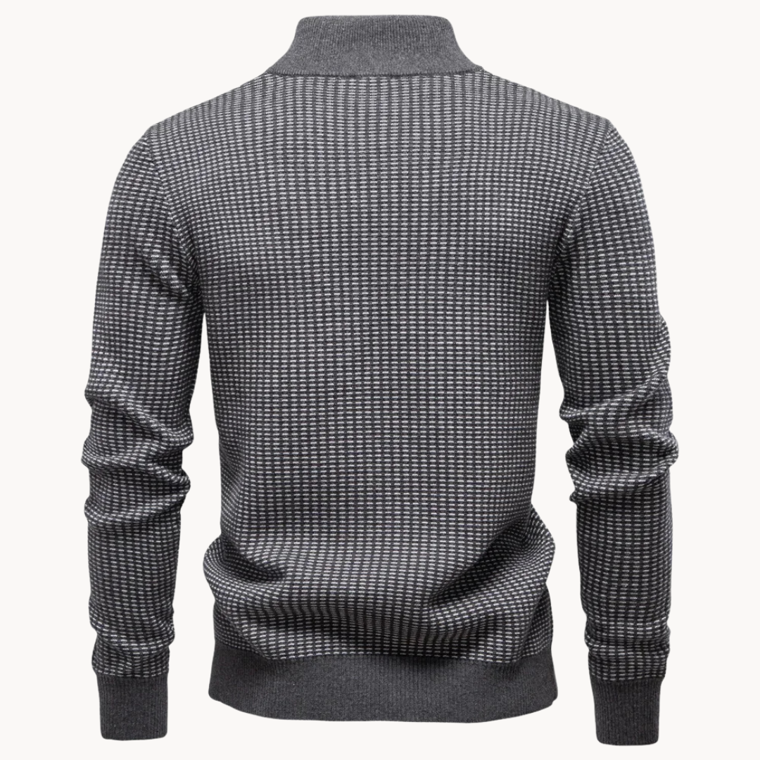Limman - Maglione in Maglia Jacquard Con Mezza Zip
