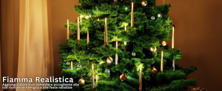 TreeLume - Candele LED Per Albero Di Natale Con Gancio a Sfera Di Cristallo