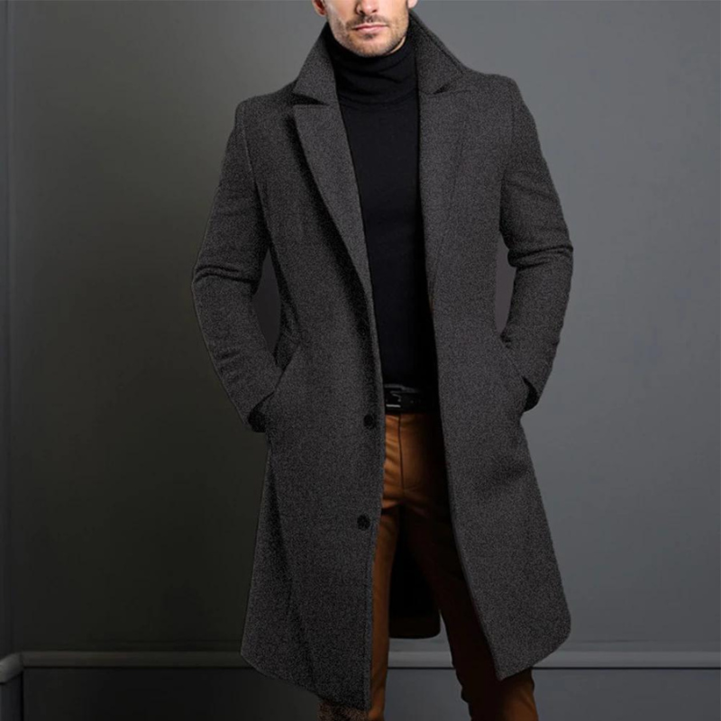 Laurens - Cappotto In Lana a Maniche Lunghe Con Tasche