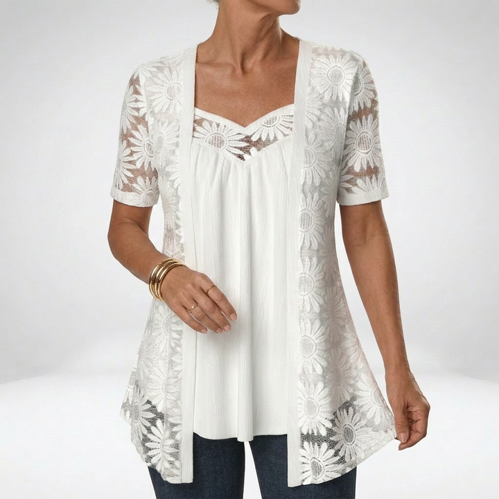 Yahaira - Elegante Camicetta a Maniche Corte
