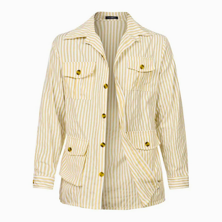 Davion - Camicia Casuale Con Cintura E Tasche Multiple