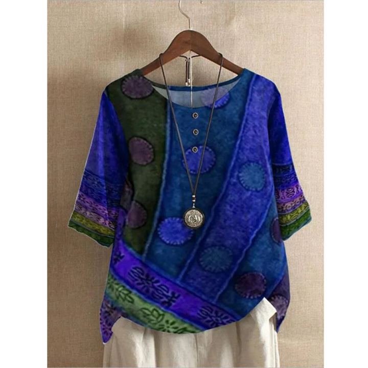 Valarie - Comodo Top Colorato Con Mezze Maniche