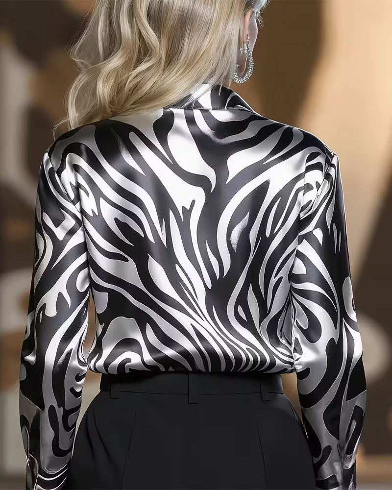 Luziana - Elegante Camicia Con Stampa Zebrata