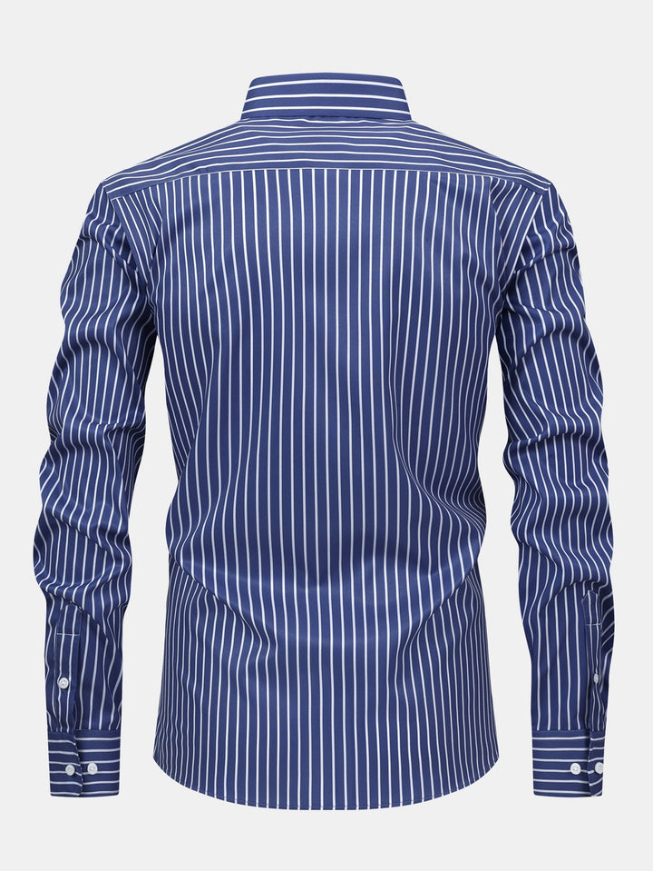 Curtis - Camicia a Righe Con Maniche Lunghe e Bottoni
