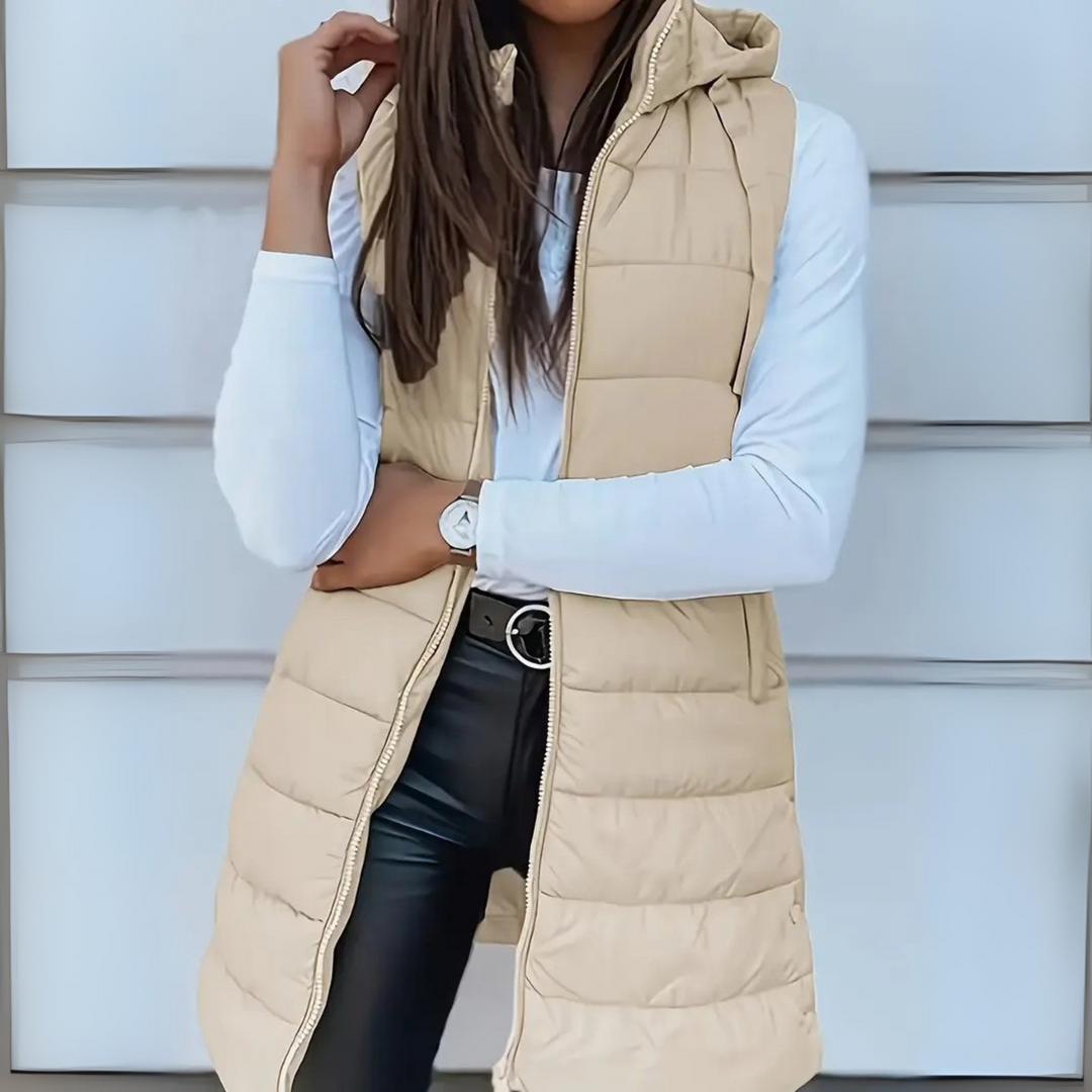 Maurina - Gilet Puffer Lungo Senza Maniche Casual