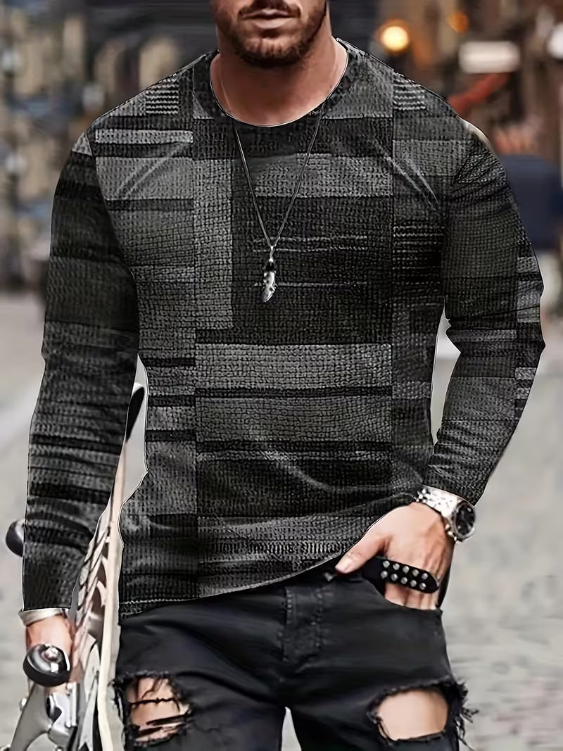 Kellan - Camicia a Maniche Lunghe Con Stampa Geometrica Patchwork