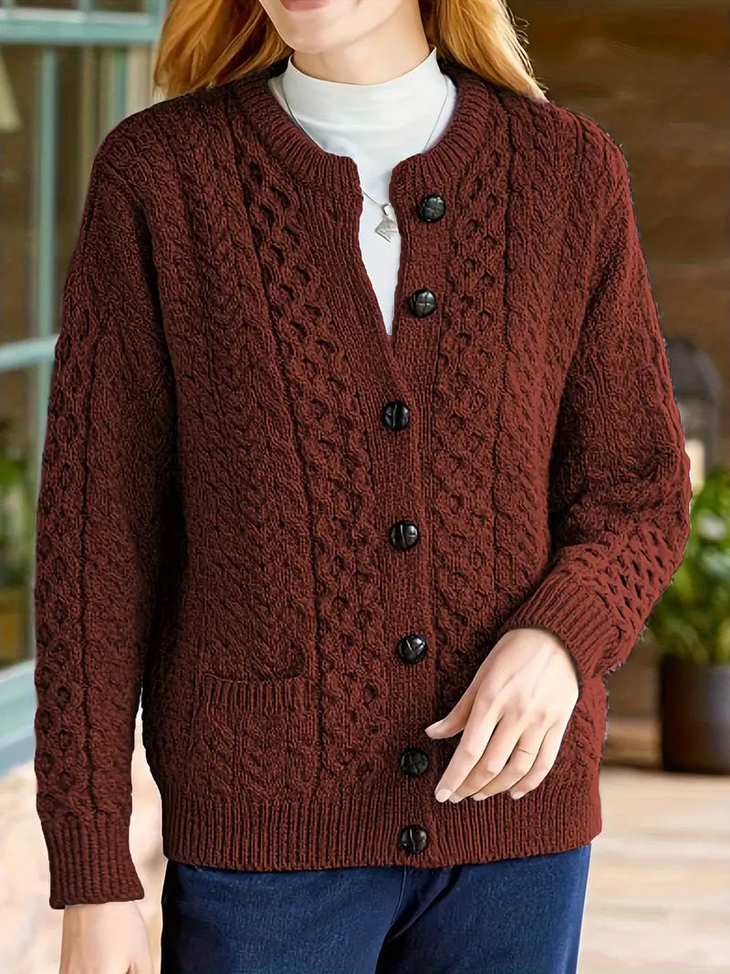 Audree - Cardigan Con Bottoni Lavorato A Maglia Intrecciata
