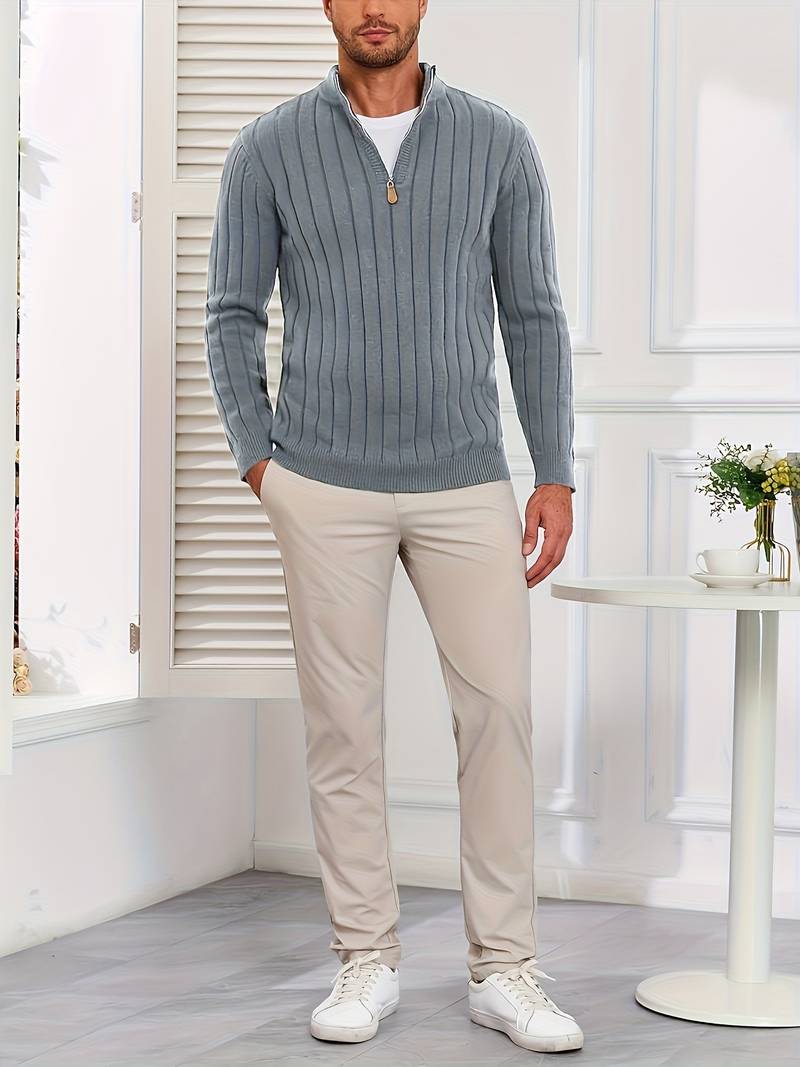 Yedidya - Maglione Casual a Maniche Lunghe Lavorato a Maglia