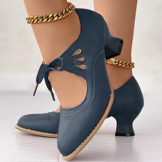 Zydrune - Décolleté Vintage in Pelle Con Tacco Alto
