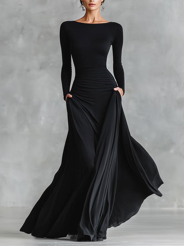 Hestia - Elegante maxi Abito con pieghe Fluenti