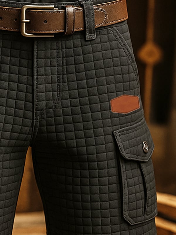 Pantaloncini Da Uomo Vintage Funzionali In Maglia Con Taglio Squadrato