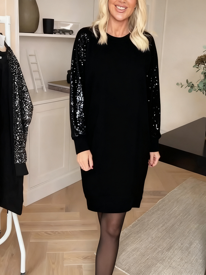 Cunningham - Abito Con Scollo Rotondo e Maniche Lunghe Vn Paillettes