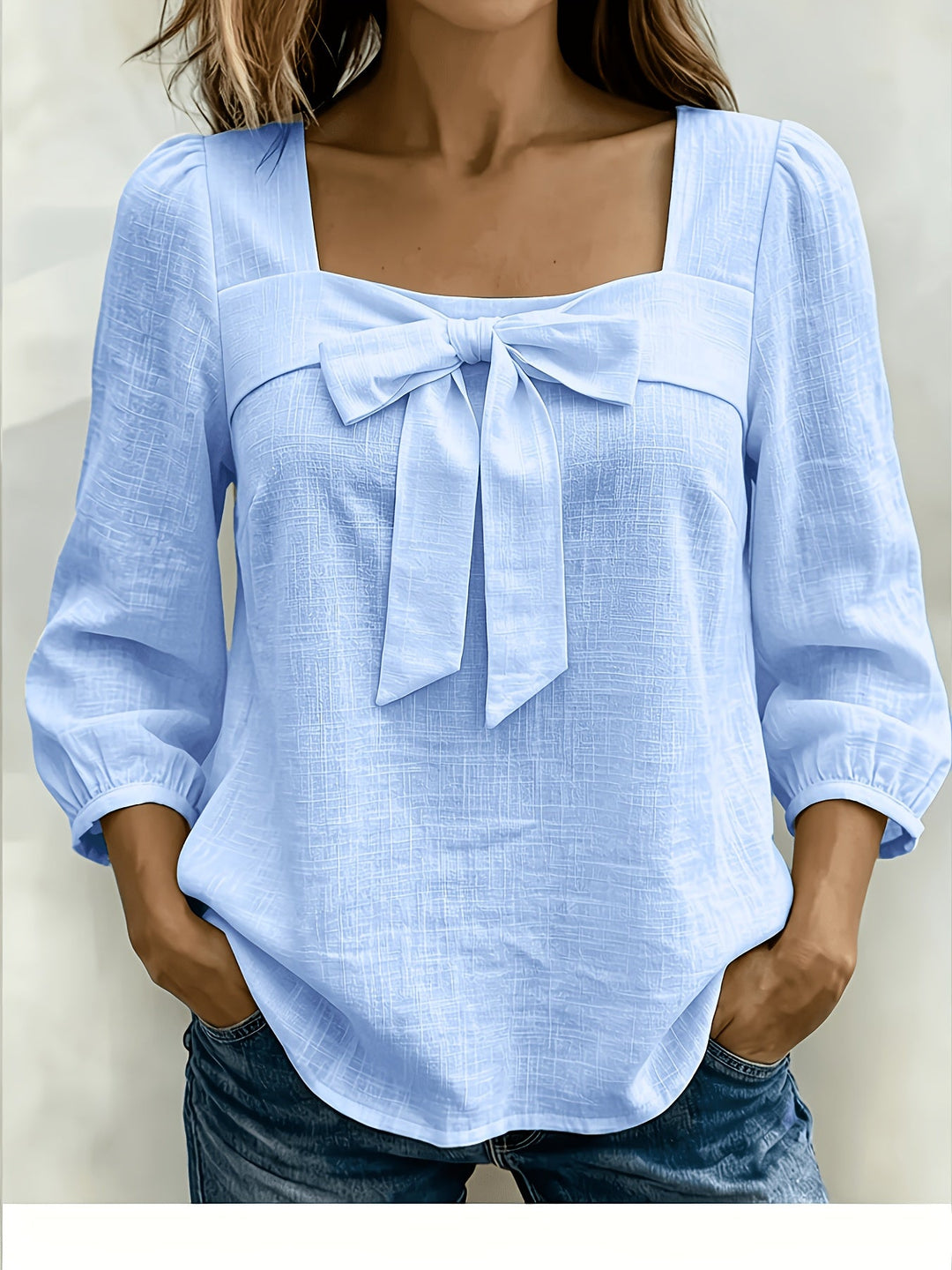 Monnie - Camicia Estiva Casual Con Fiocco