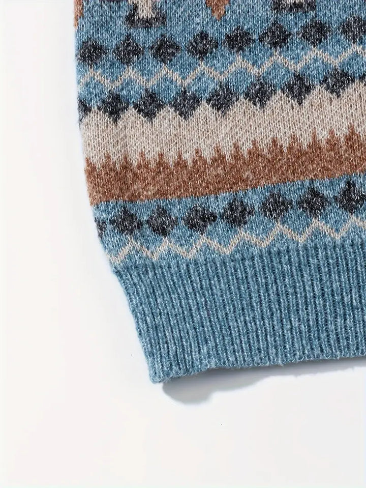 Hartman - Maglione Casual In Maglia Geometrica