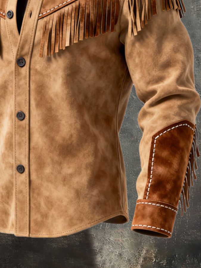 Finch - Camicia Vintage a Maniche Lunghe Con Nappine