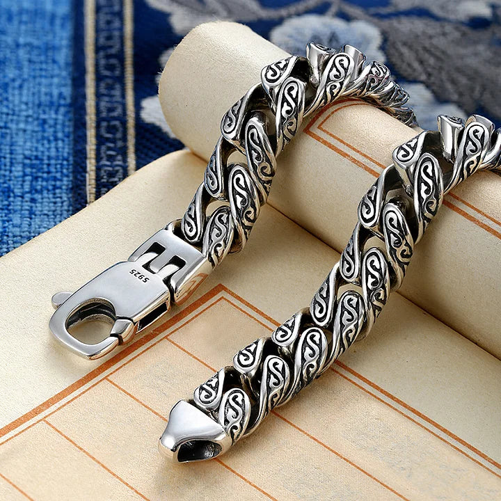 MotifLuxe - Bracciale in Argento con Chiusura Arabescata