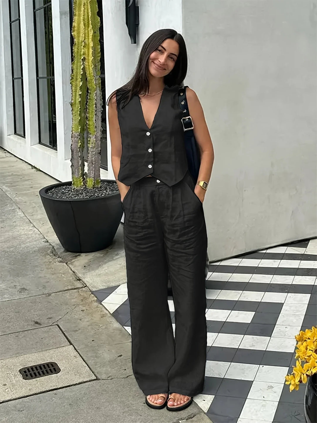 Jorja - Elegante Completo a Due Pezzi Senza Maniche