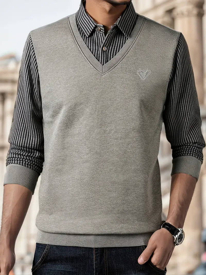 Leroy - Maglione Casual A Maniche Lunghe Lavorato A Maglia