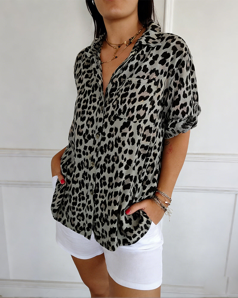 Shifra - Camicetta Alla Moda Con Stampa Leopardata