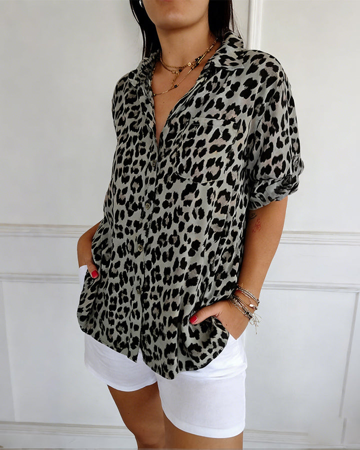 Shifra - Camicetta Alla Moda Con Stampa Leopardata