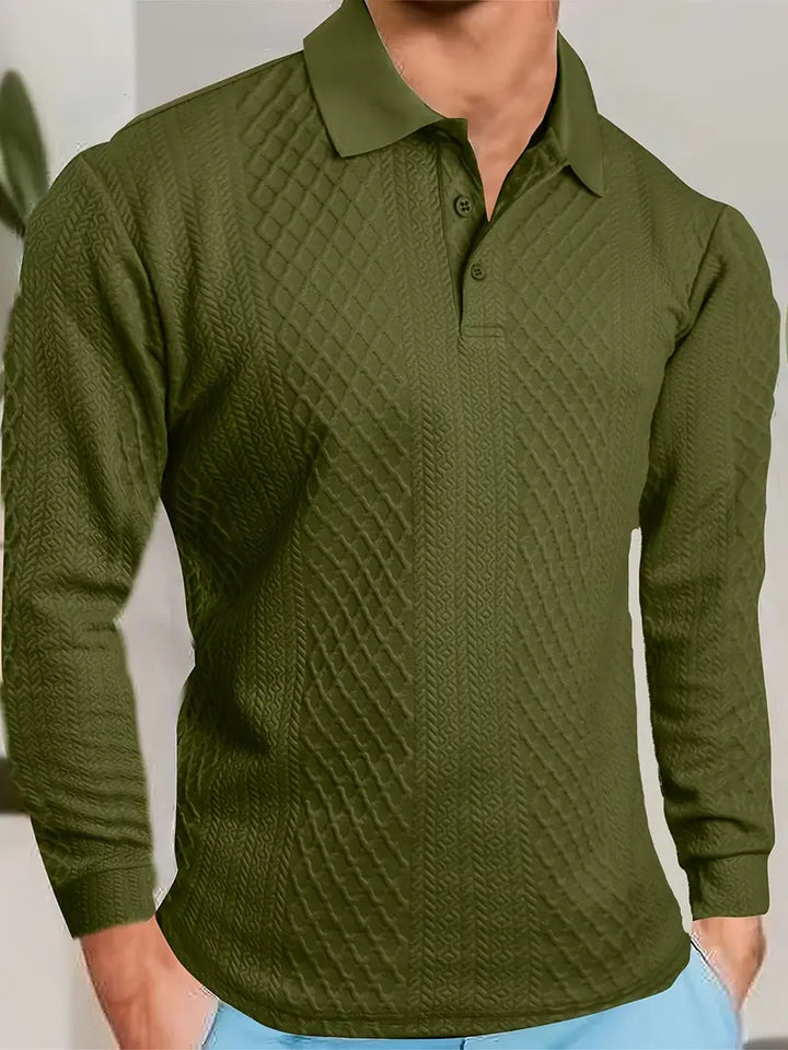 Benoit - Lior T-Camicia Testurizzata Con Colletto Jacquard