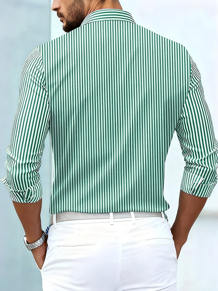 Emmerson - Camicia Vintage a Righe a Maniche Lunghe