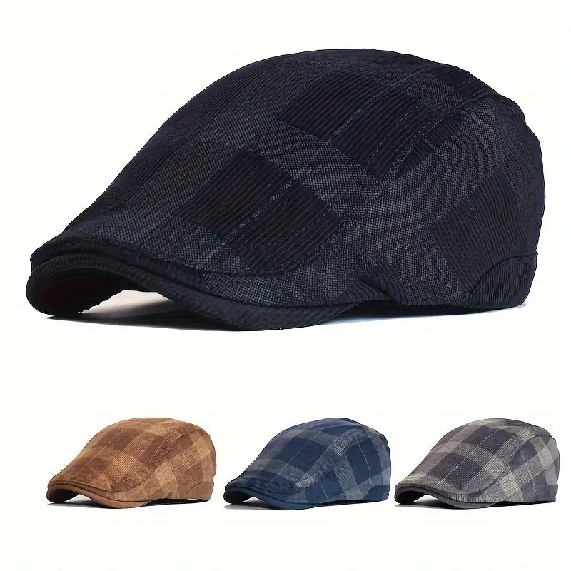 Enriko - Berretto Vintage in Cotone a Quadri