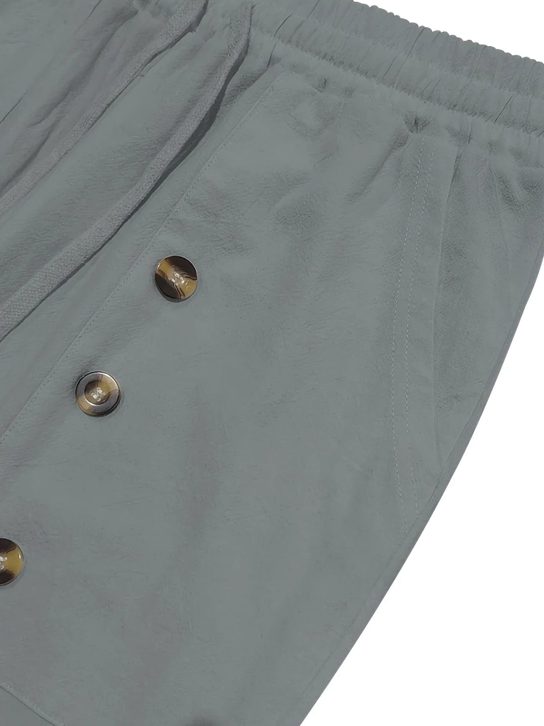 Beslan - Elegante Pantalone A Gamba Dritta Con Bottoni Dorati