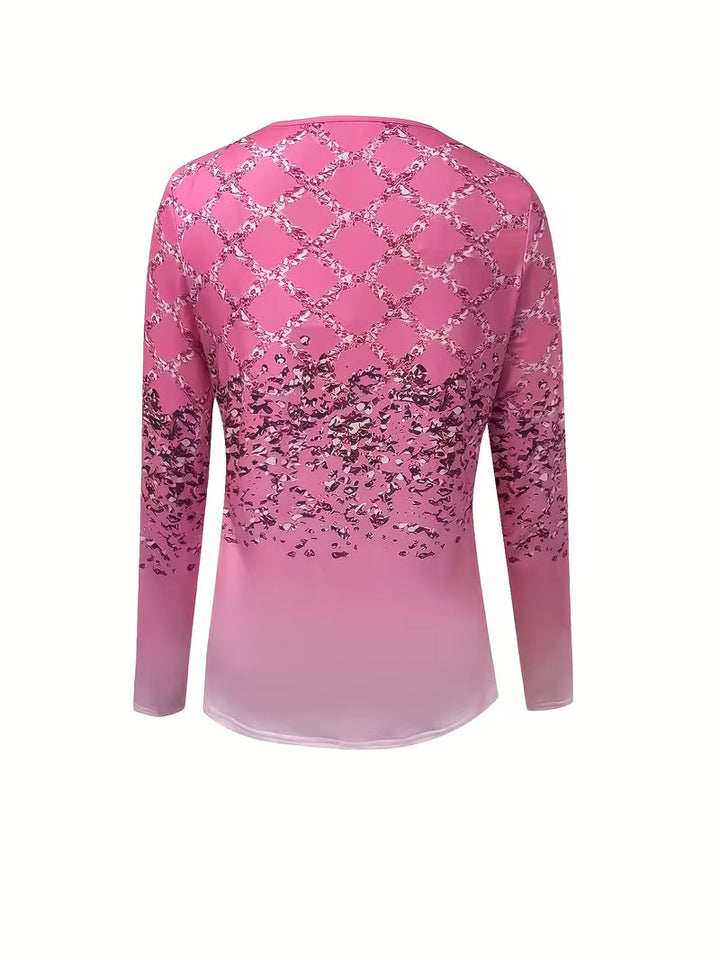 Karita - Camicetta Casual Con Scollo a V e Maniche Lunghe