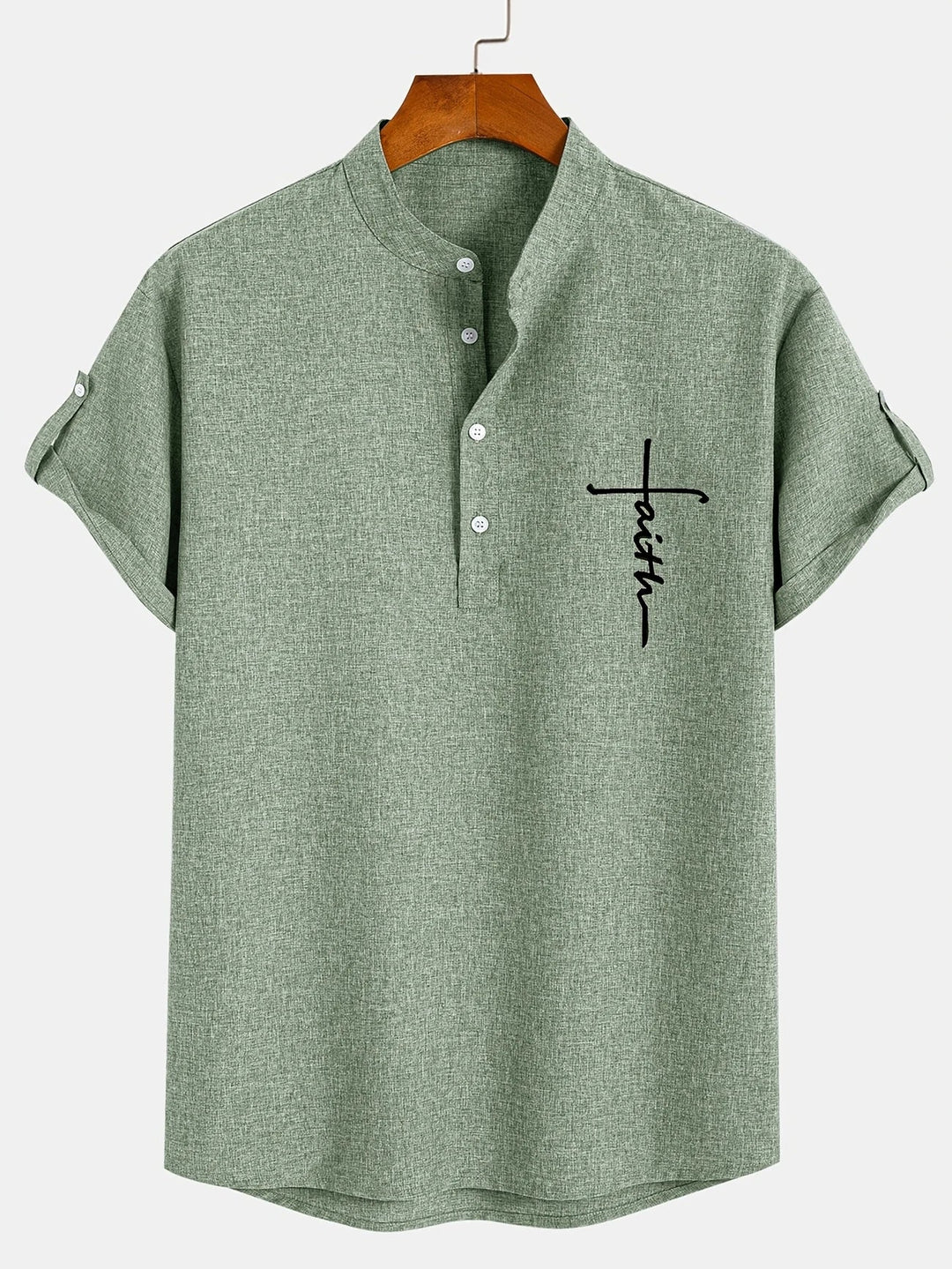 Elliott - Elegante Camicia a Maniche Corte Con Collo Alto