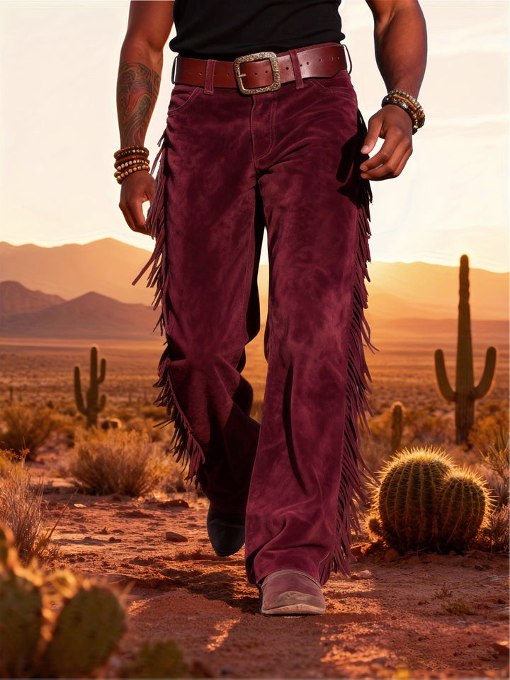 Altan - Pantaloni Casual Retrò Western Con Frange