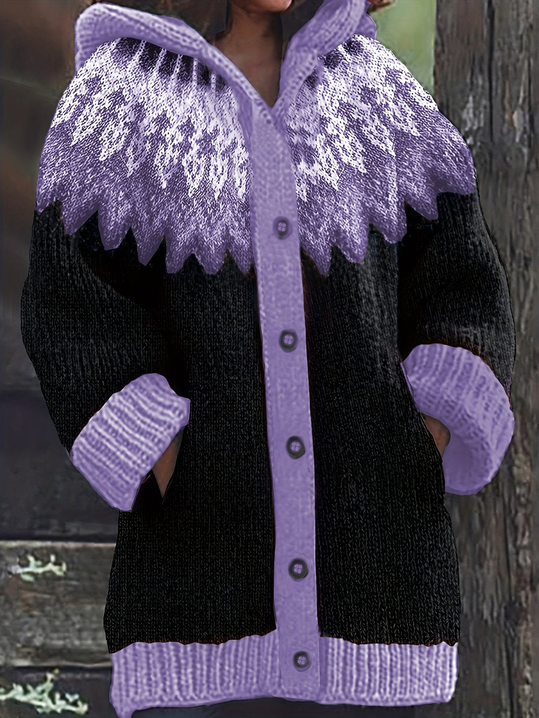 Gulnur - Elegante Maglione Invernale a Maniche Lunghe Con Cappuccio