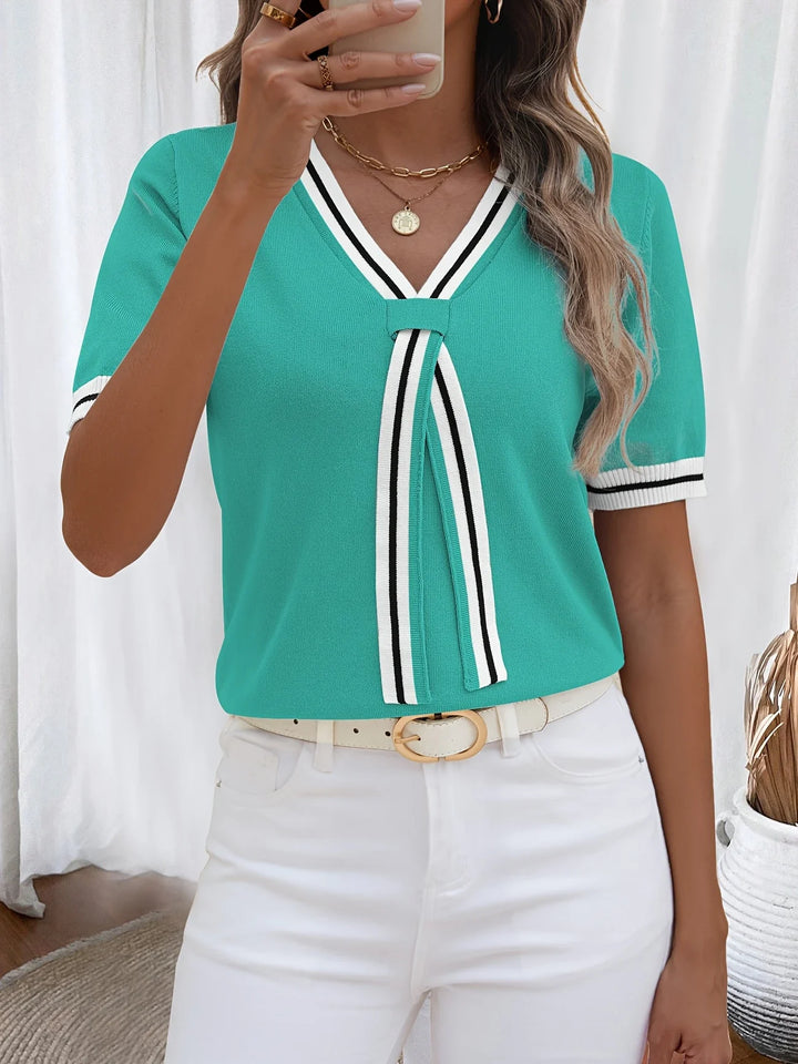Brunella - Elegante Top In Maglia Con Scollo a V