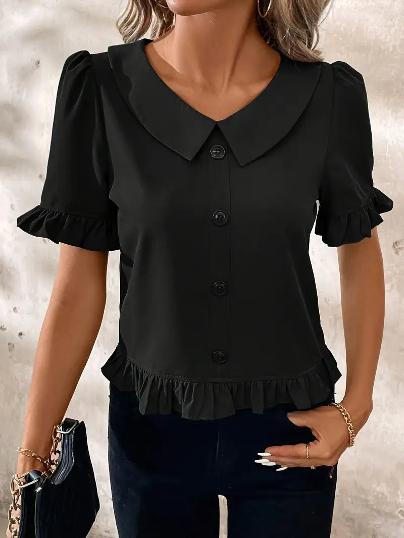 Foteini - Camicetta Elegante A Maniche Corte