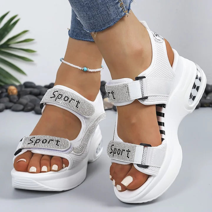 Terezie - Sandali Ortopedici Alla Moda Con Cristalli