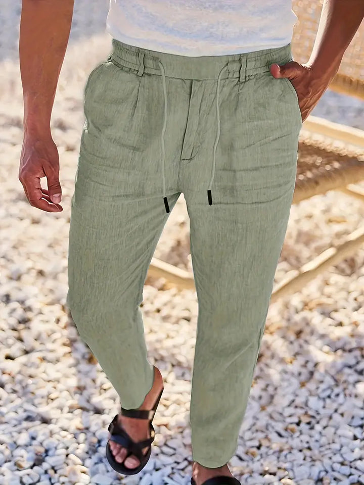 Nichols - Pantaloni Larghi In Lino Con Coulisse
