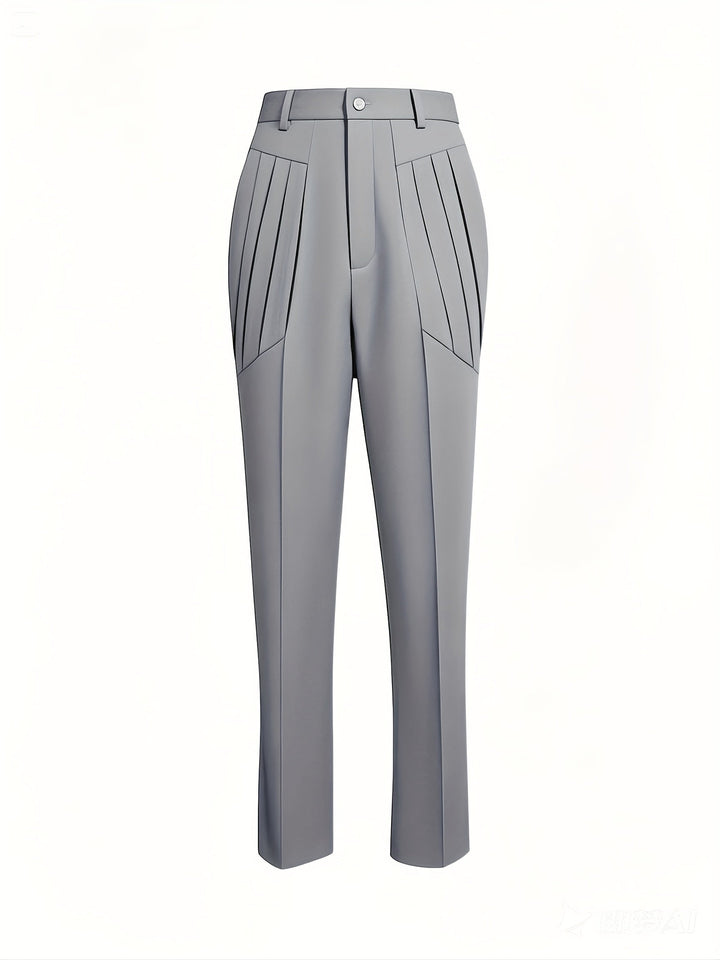 Alexey - Pantaloni Casual Vestibilità Aderente Con Pieghe E Tasche Oblique