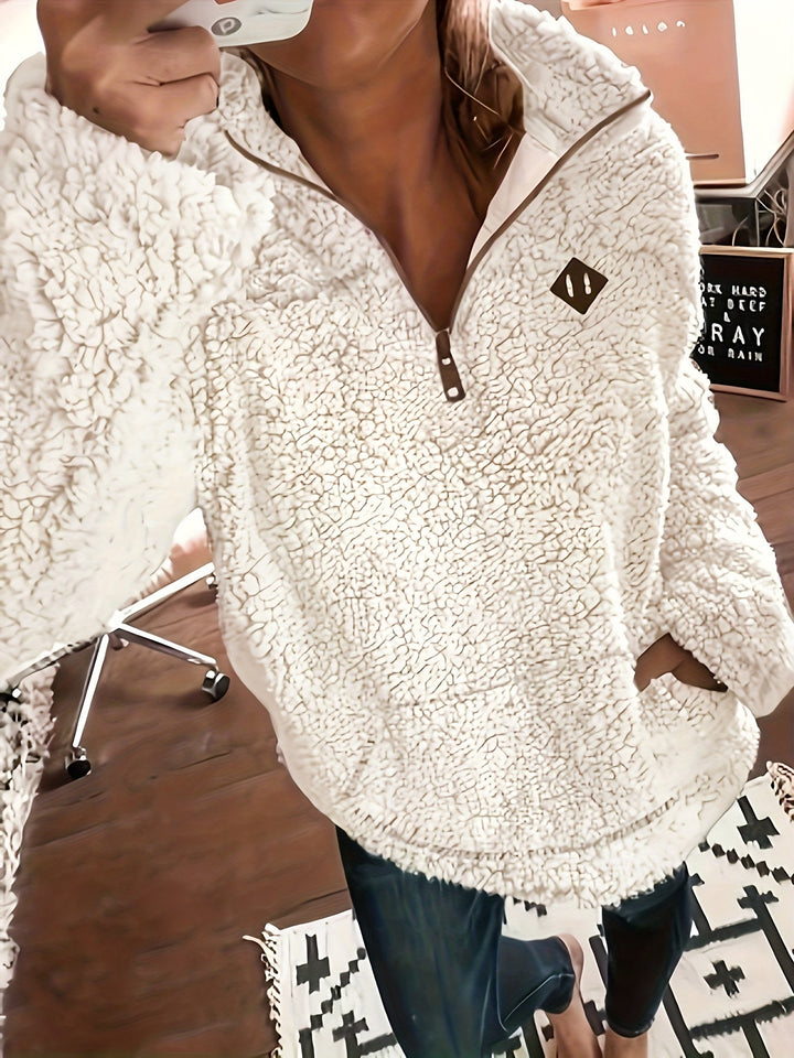 Willemien - Felpa Con Zip In Pile a Maniche Lunghe
