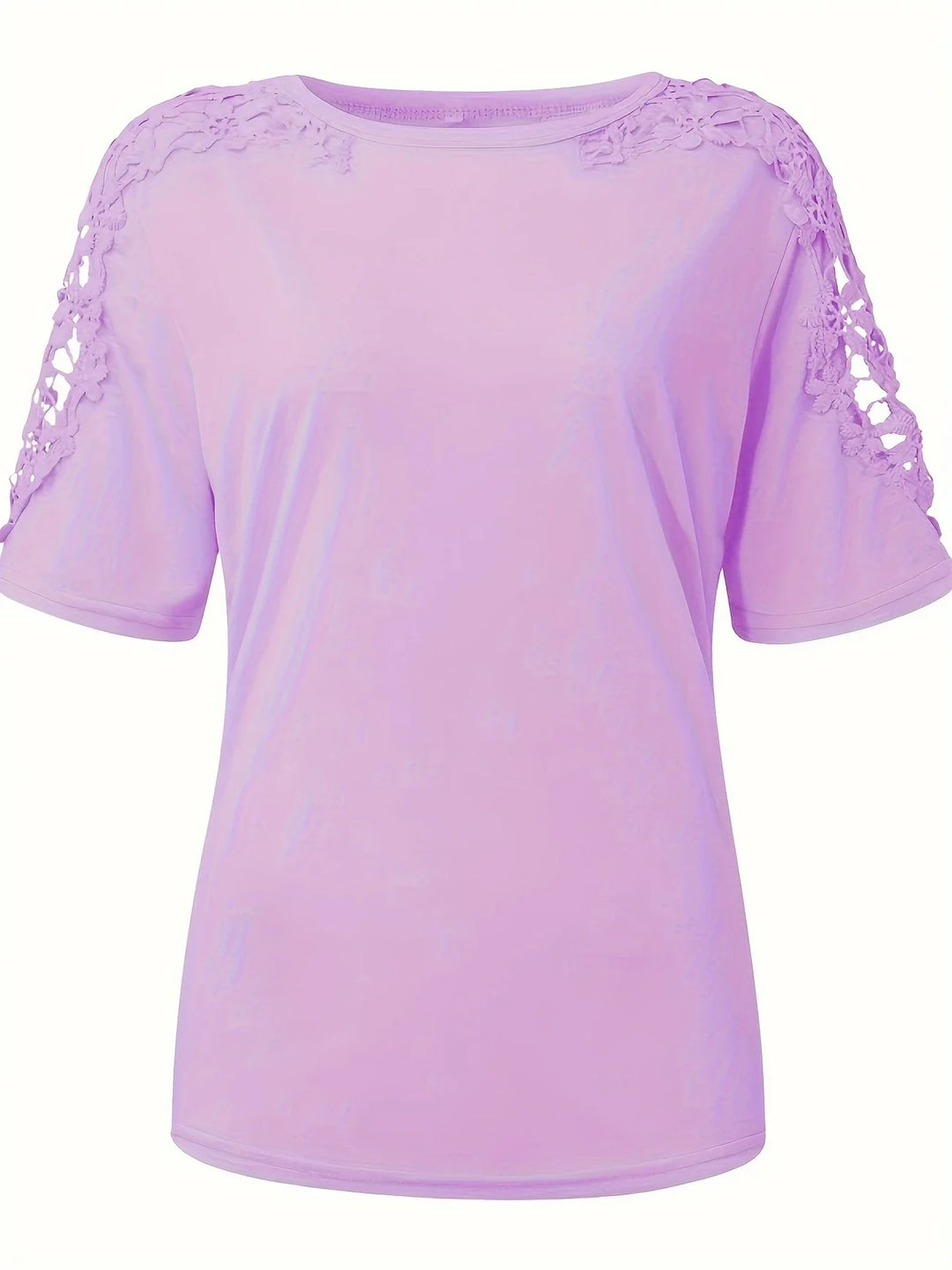 Ancuta - Elegante Maglietta Estiva a Maniche Corte Con Pizzo