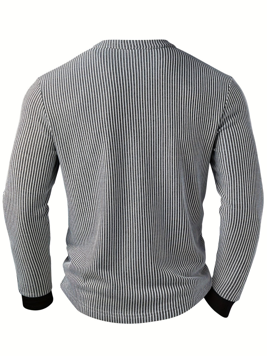 Deegan - Camicia Henley a Maniche Lunghe Con Colletto a Righe in Tessuto Testurizzato