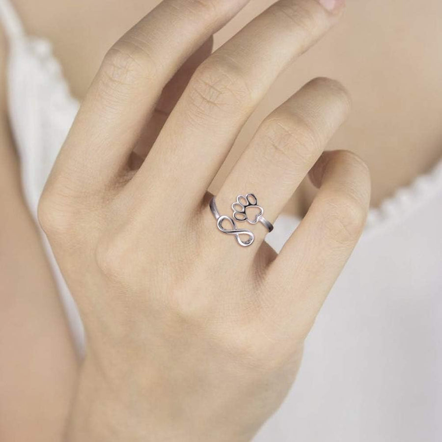 HeartPaw - Anello Realizzato a Mano con Impronta di Zampa e Cuore