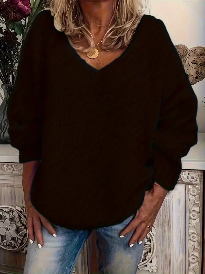 Schmidt - Maglione Casual a Maniche Lunghe Con Scollo a V