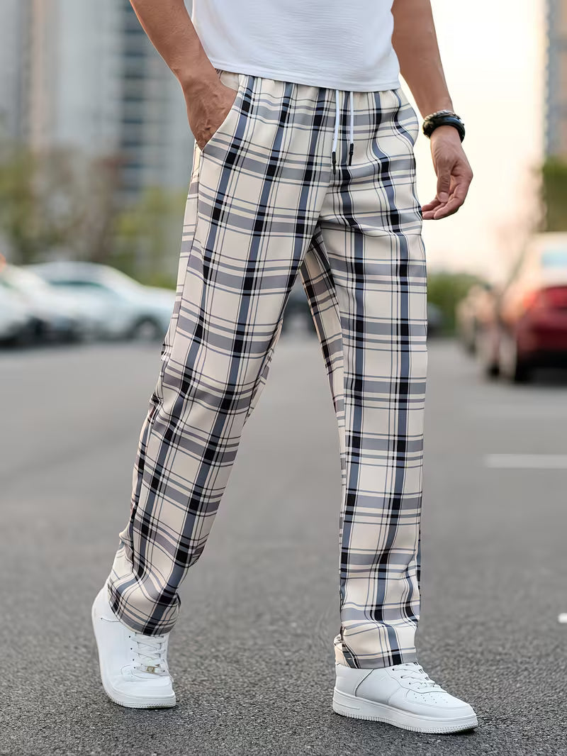 Idriz - Pantaloni a Quadri Con Elastico in Vita