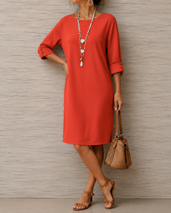 Huguette - Abito a Tubino Con Scollo Rotondo e Tasche