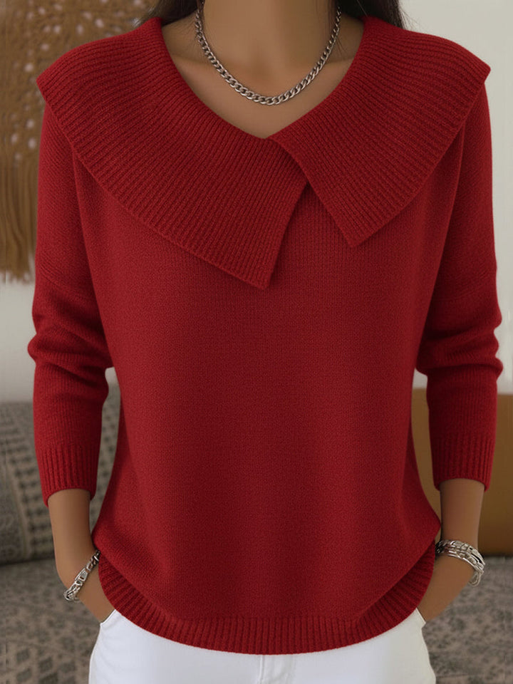 Jitka - Maglione Lavorato a Maglia Con Collo Stile Marinaio