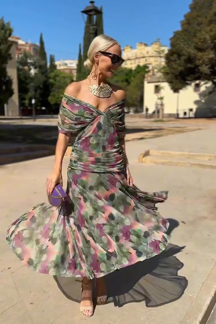 Nefeli - Elegante Abito Lungo Da Sera Con Scollo a V
